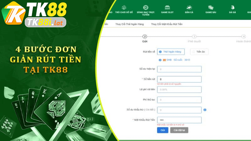 Các bước chuẩn bị trước khi rút tiền từ TK88